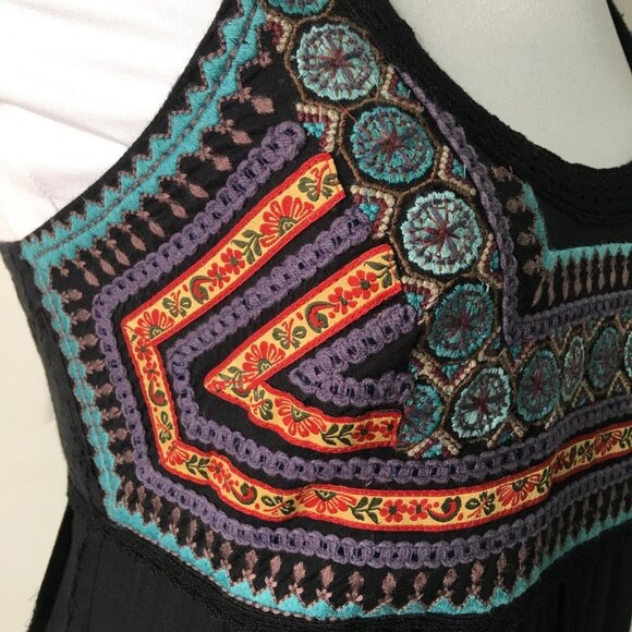 New Free People Womens Boho Chic Embroidered Dress Size 2 Black NWOT - Picture 5 of 14